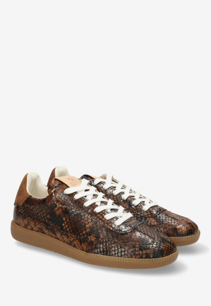 Fred De La Bretoniere Sneaker Pearl Lux Snake Donkerbruin