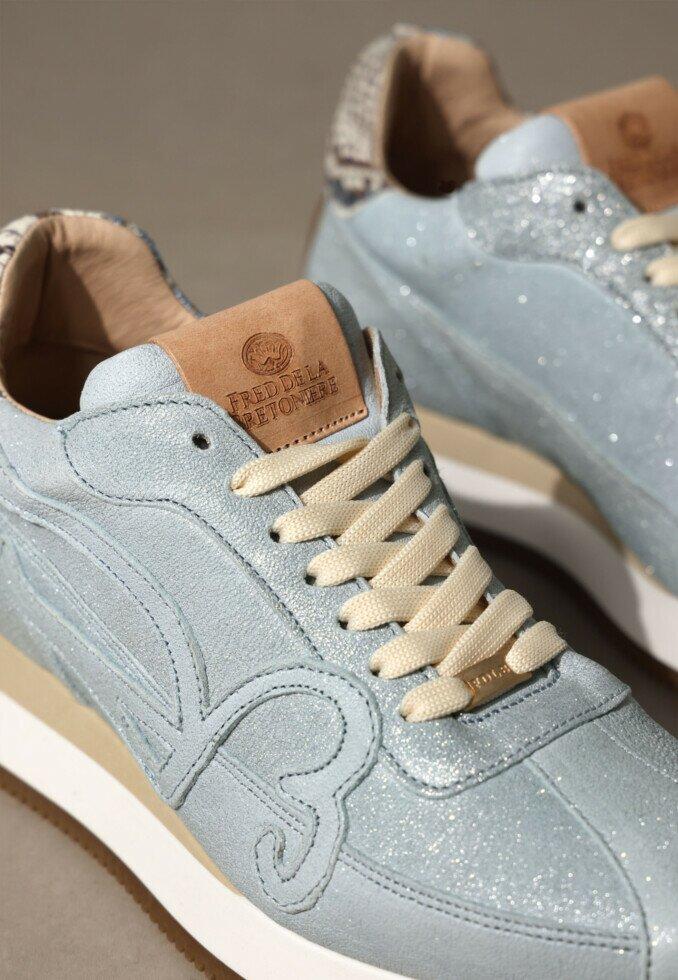 Fred De La Bretoniere Sneaker Yentl Sign Licht Blauw Glitter