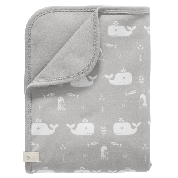 fresk Babydeken Whale Dawn Grey