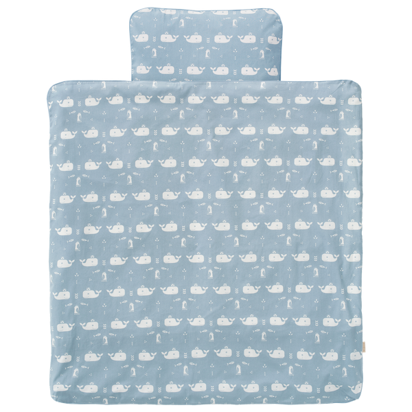 fresk Donsovertrek Whale Blue Fog