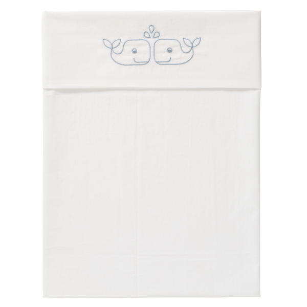 fresk Laken Whale Blue Fog (wieg of ledikant)