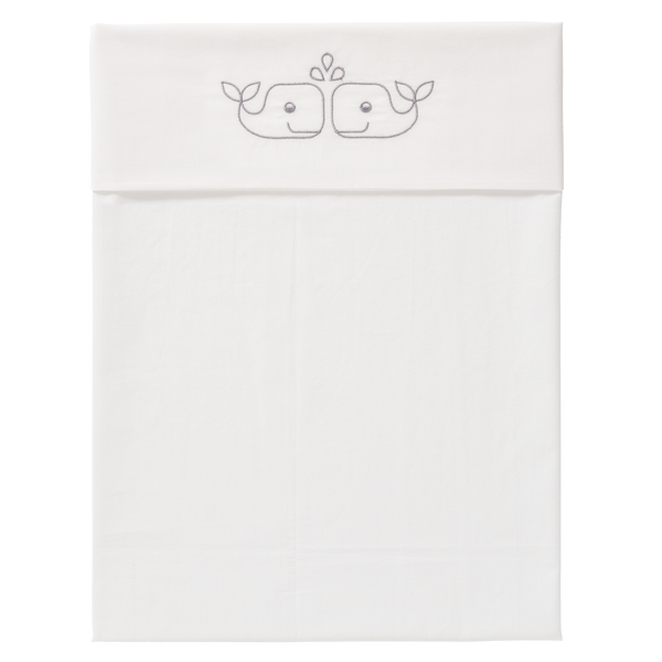 fresk Laken Whale Gull Grey (wieg of ledikant)