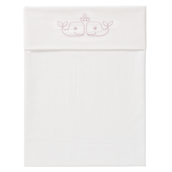 fresk Laken Whale Mellow Rose (wieg of ledikant)
