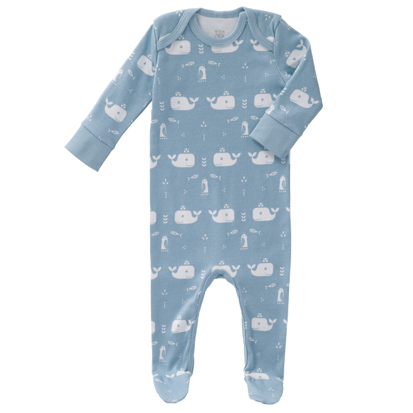 fresk Pyjama met voet Whale Blue Fog