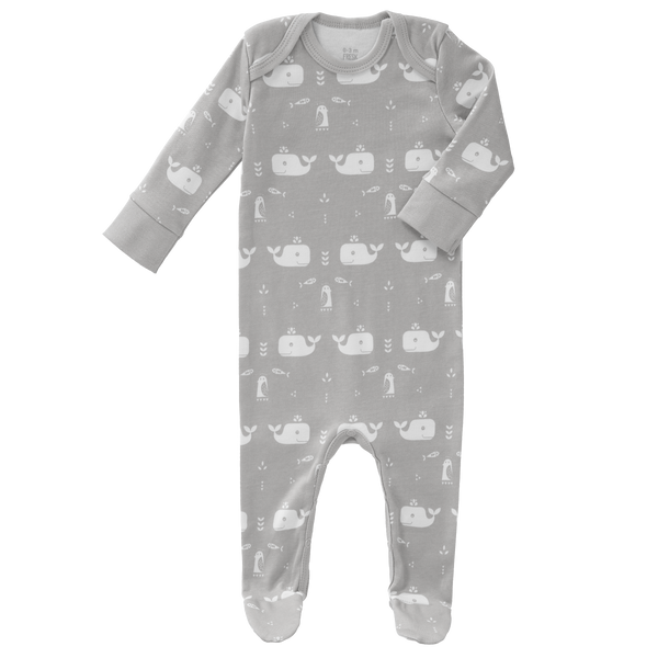 fresk Pyjama met voet Whale Dawn Grey