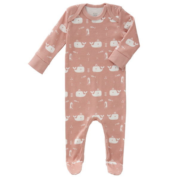 fresk Pyjama met voet Whale Mellow Rose