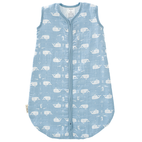 fresk Slaapzak muslin 2-laags Whale Dawn Blue