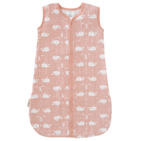 fresk Slaapzak muslin 2-laags Whale Mellow Rose