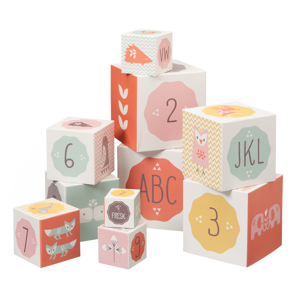 fresk Stapelblokkenset roze/oranje