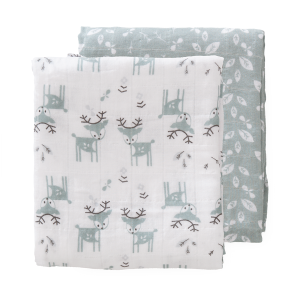 fresk Swaddle Deer Forest Green (2 stuks)