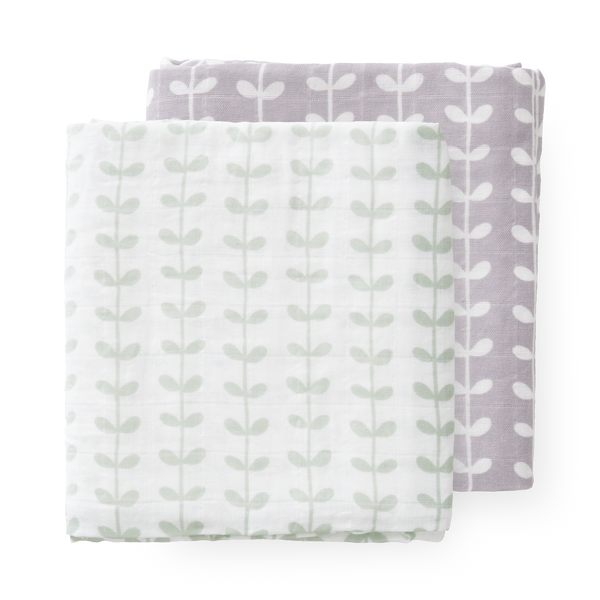 fresk Swaddle set Leaves Mint (2 stuks)