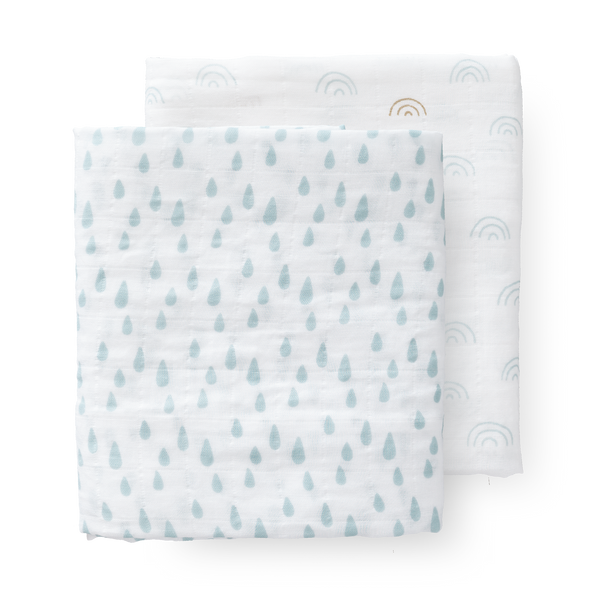 fresk Swaddle set Rainbow Ether Blue (2 stuks)