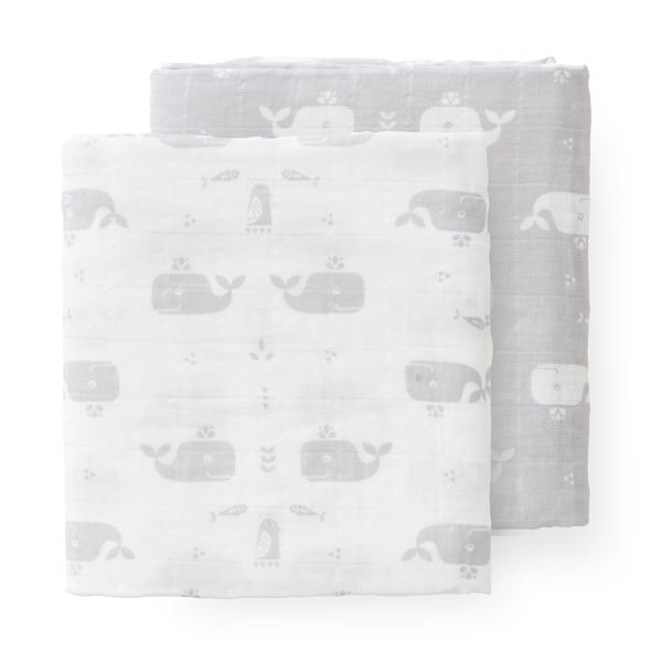 fresk Swaddle set Whale Dawn Grey (2 stuks)