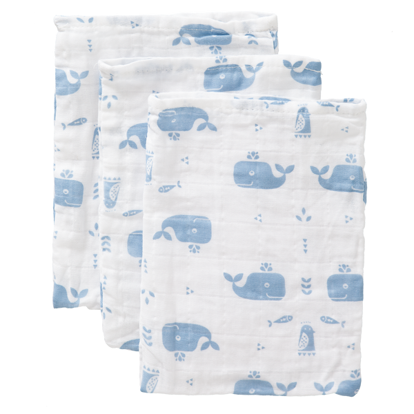 fresk Washand set Whale Blue Fog (3 stuks)