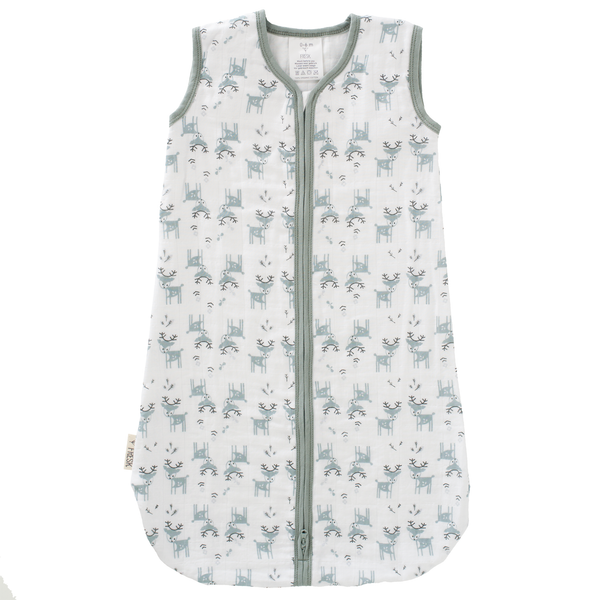 fresk Slaapzak Muslin 2-laags wit Deer forest green