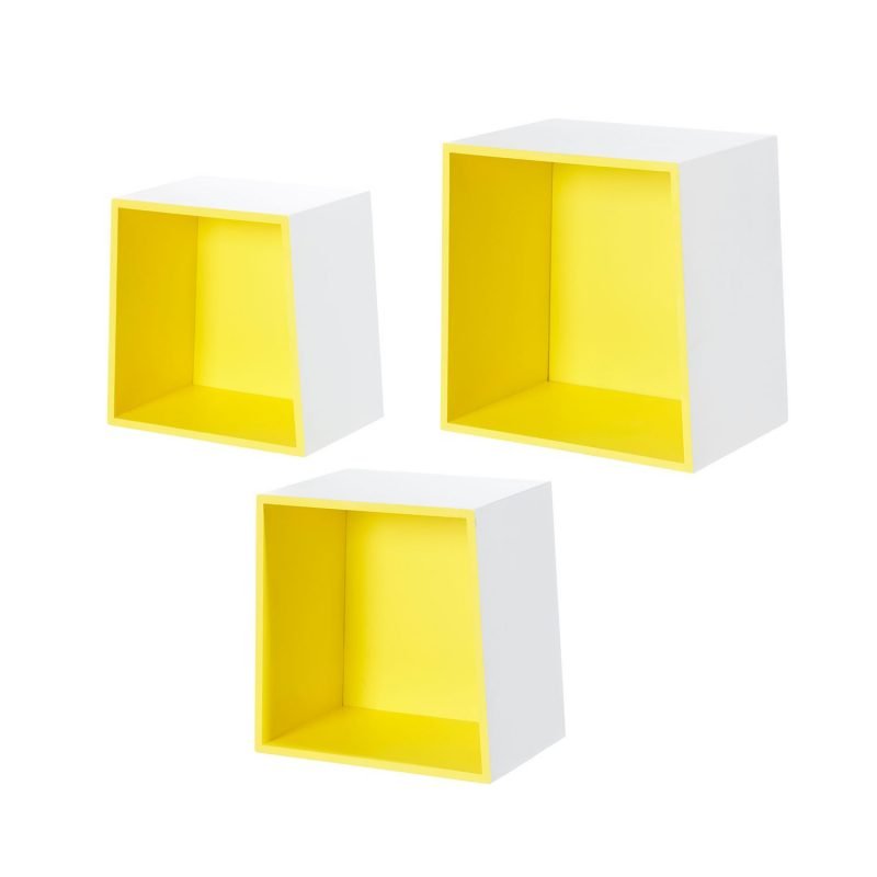 furniteam Cube set 3 (inside green or yellow) – white+green