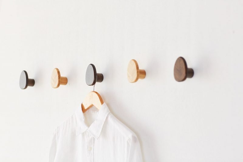 furniteam Design Clothes Hooks in Leaf Shape 3 pieces Set Color: Bamboo Natural L5 1xW4 7xH7 5 cm