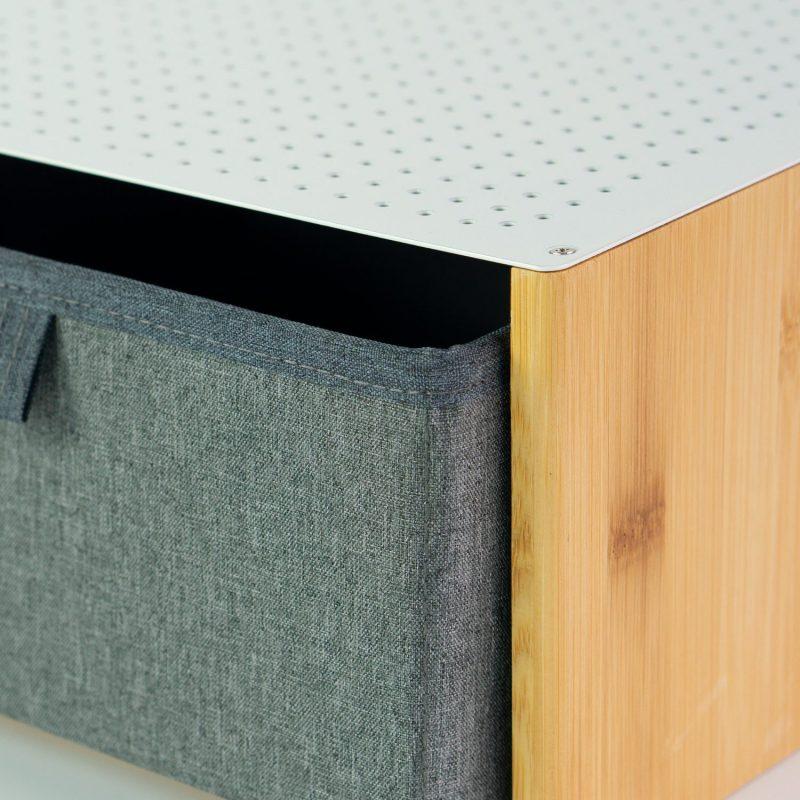 Furniteam Desk Station-organizer With Grey Foldable Drawer L23xW20xH13 1 Cm