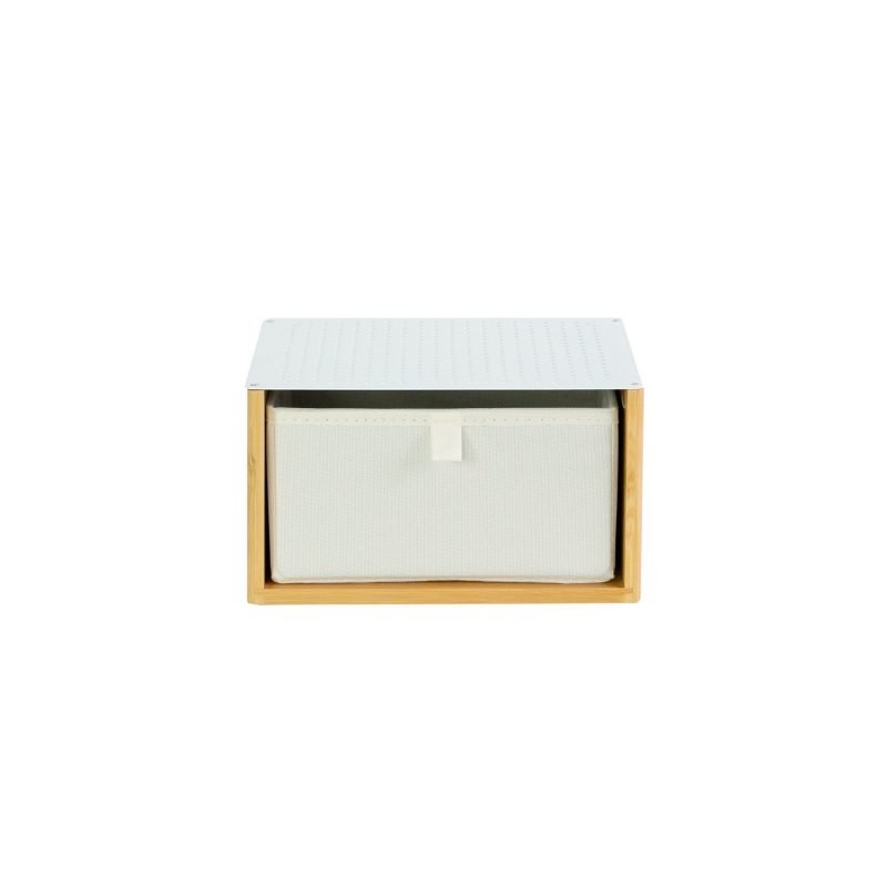 Furniteam Desk Station-organizer With White Foldable Drawer L23xW20xH13 1 Cm