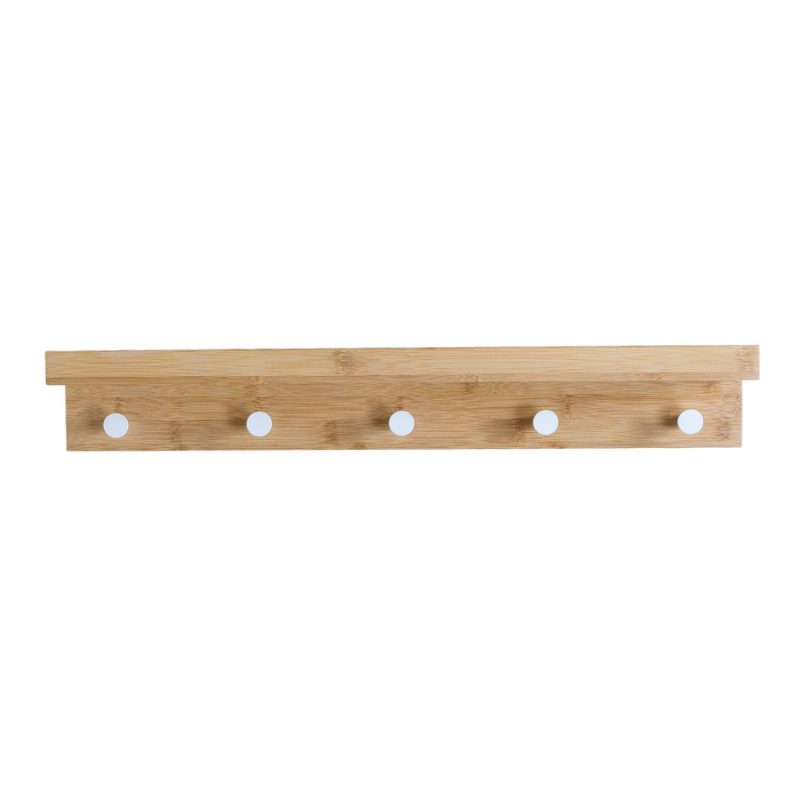 furniteam Bamboo Wall Rack with 5 Hooks
