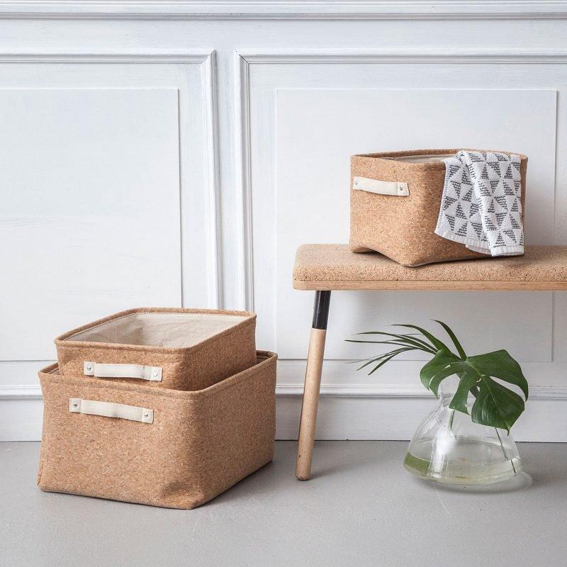Furniteam Cork Pattern Storage Bags 3pcs Set – Cork
