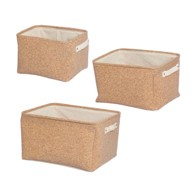 furniteam Cork pattern storage bags 3pcs set – cork