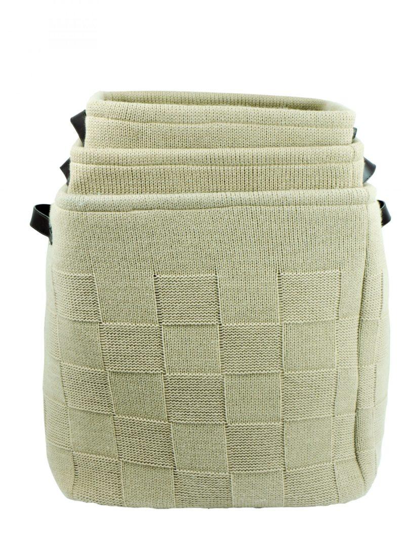 furniteam Knitted storage bags 3pcs set – brown