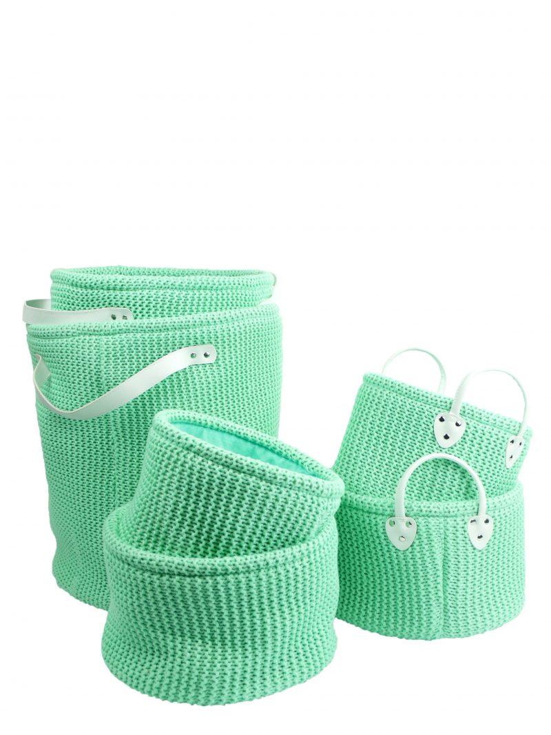 Furniteam Knitted Storage Bags 6pcs Set – Green
