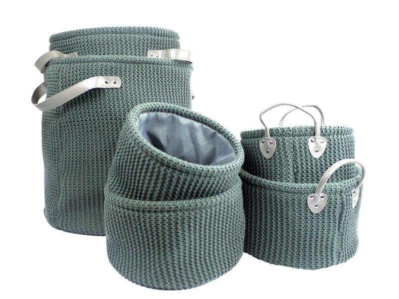 Furniteam Knitted Storage Bags 6pcs Set – Grey