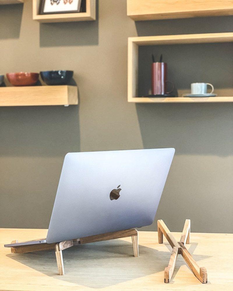 Furniteam Solid Wood Foldable Laptop Stand