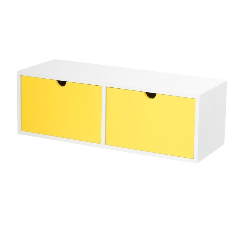 furniteam Two drawers shelf – yellow