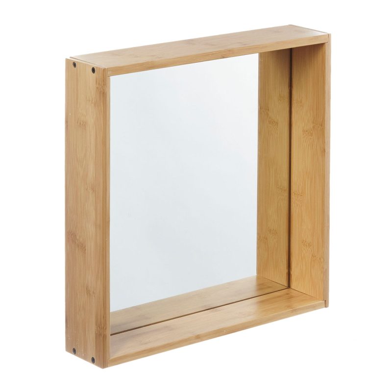 furniteam Wall cube with mirror L – natural