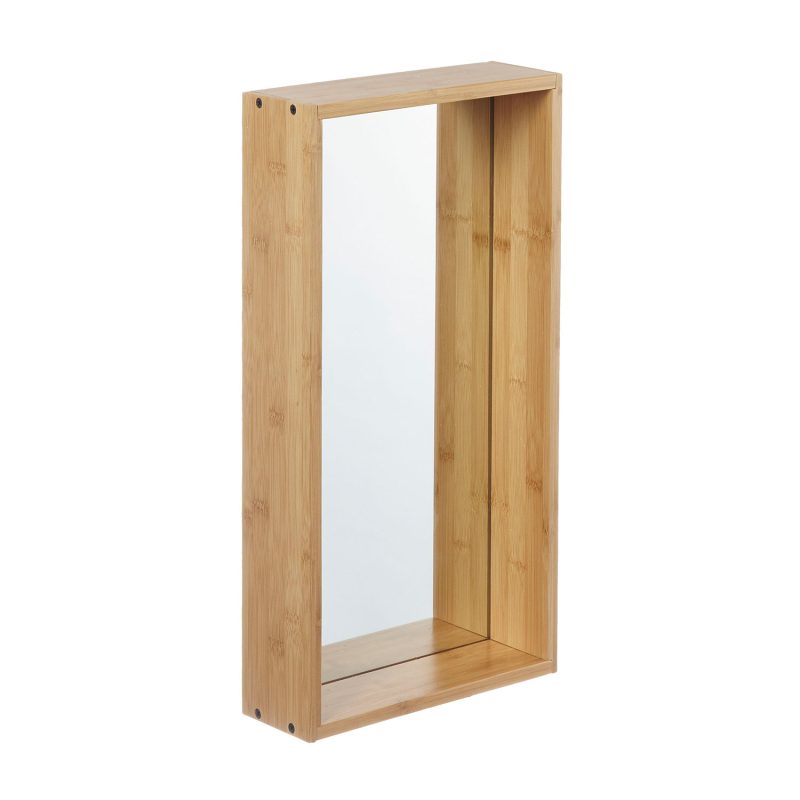 furniteam Wall cube with mirror M – natural