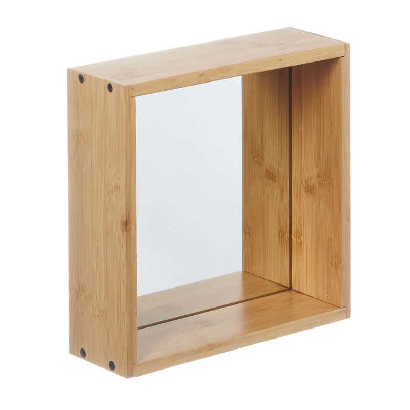furniteam Wall cube with mirror S – natural