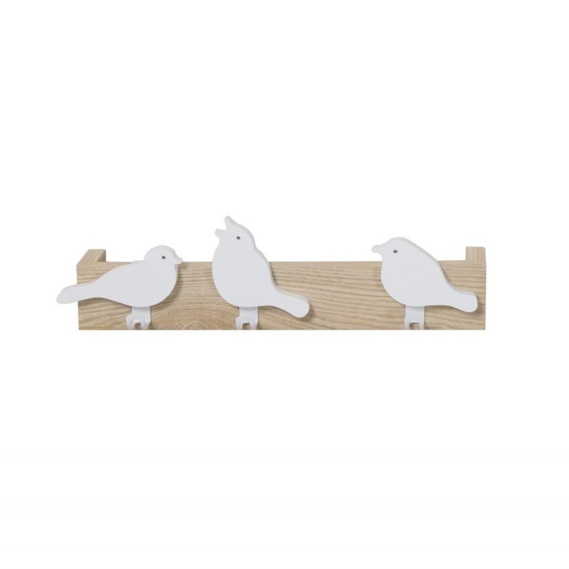 furniteam Wall rack (3 birds) – natural+white