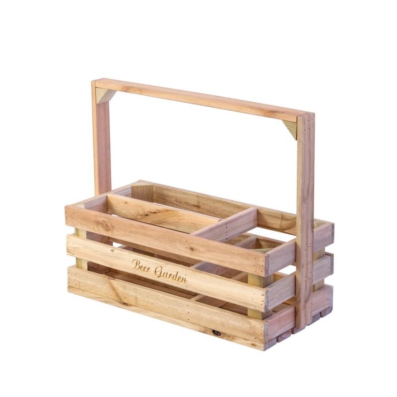 furniteam Solid Wood Storage Box “Beer Garden” L37xW18xH32 cm