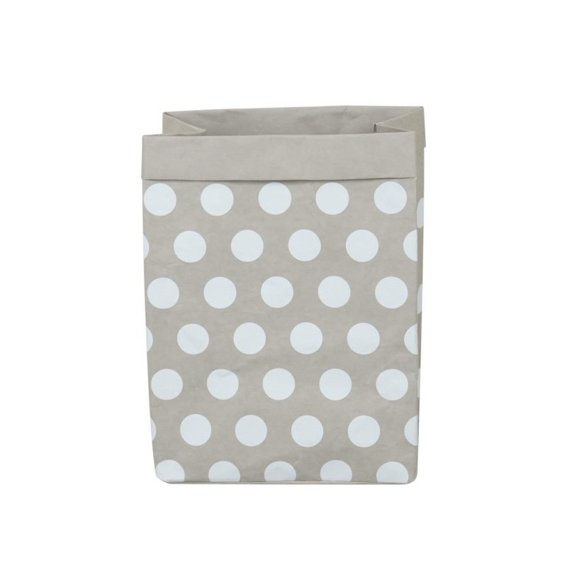Furniteam Washable Paper Box In Grey Color With White Dots