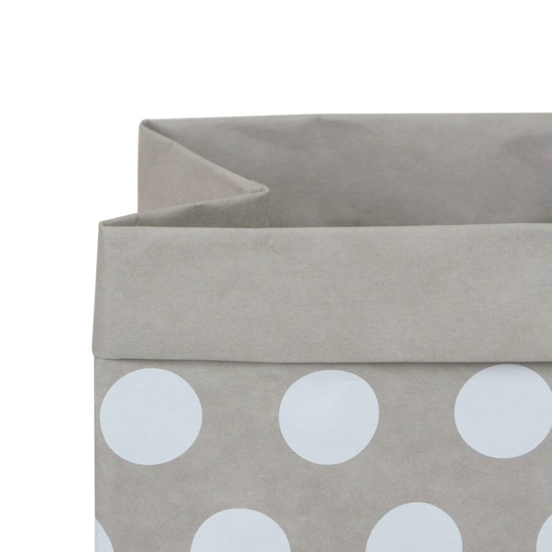 Furniteam Washable Paper Box In Grey Color With White Dots