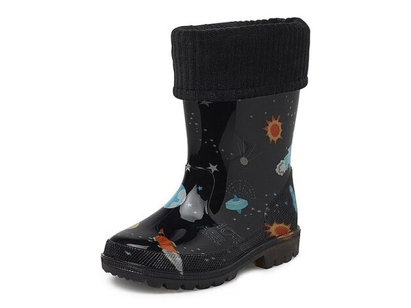 gevavi GEVAVI BOOTS - LIAM GEVOERD KINDERLAARSJE PVC ZWART