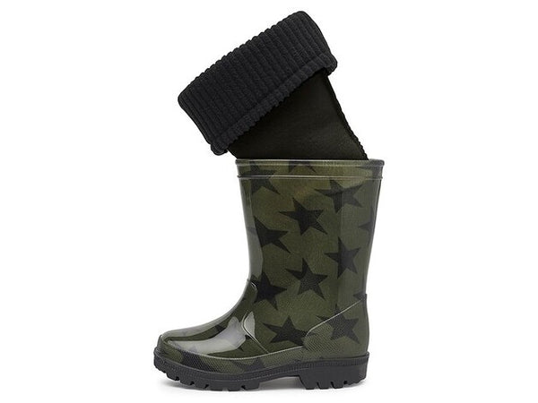 Gevavi GEVAVI BOOTS - STAR GEVOERD KINDERLAARSJE PVC GROEN