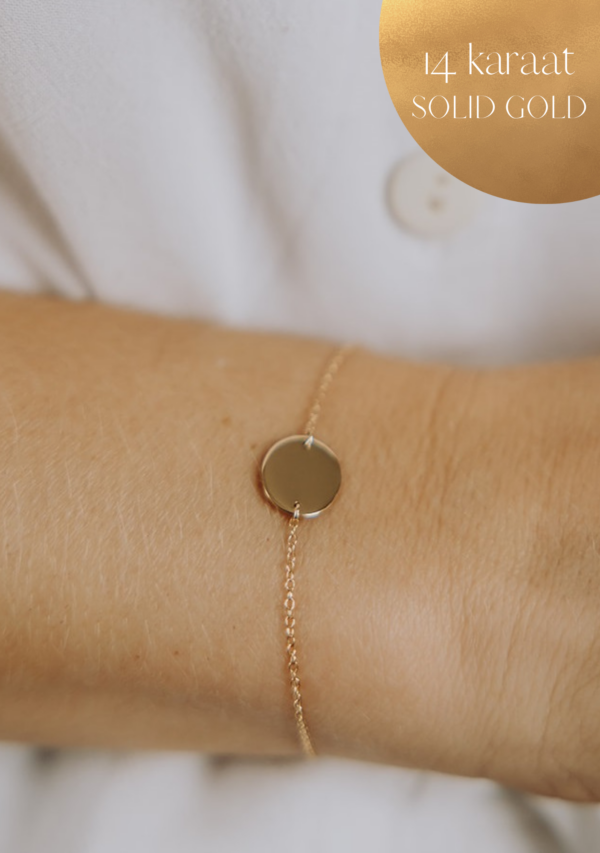 gftd 14 karaat Armband met ovale bedel voor gravure