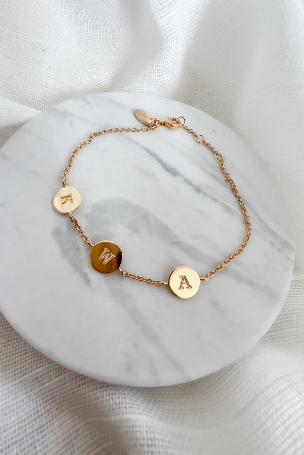 gftd Armband met 3 bedels voor gravure (rond/ovaal)