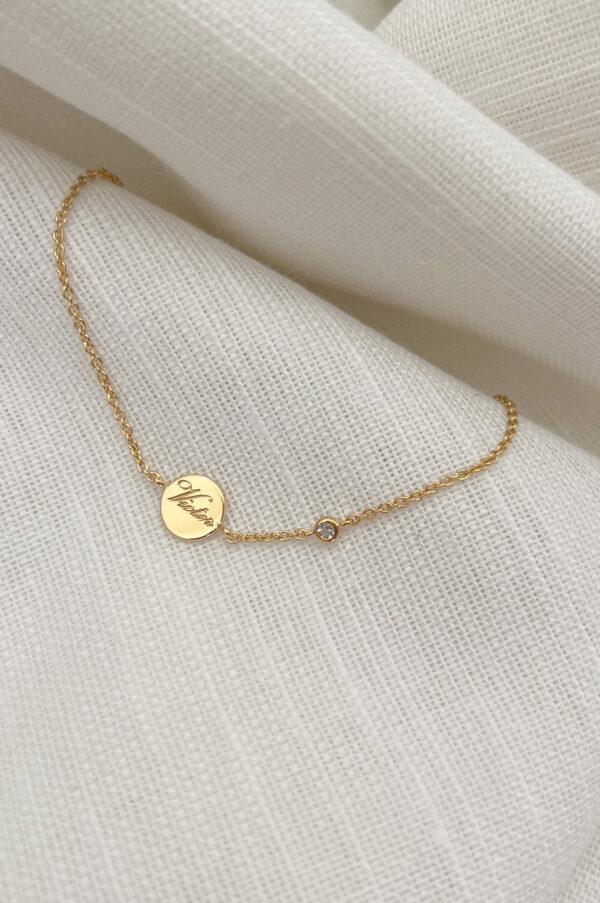 gftd Armband met ronde bedel voor gravure