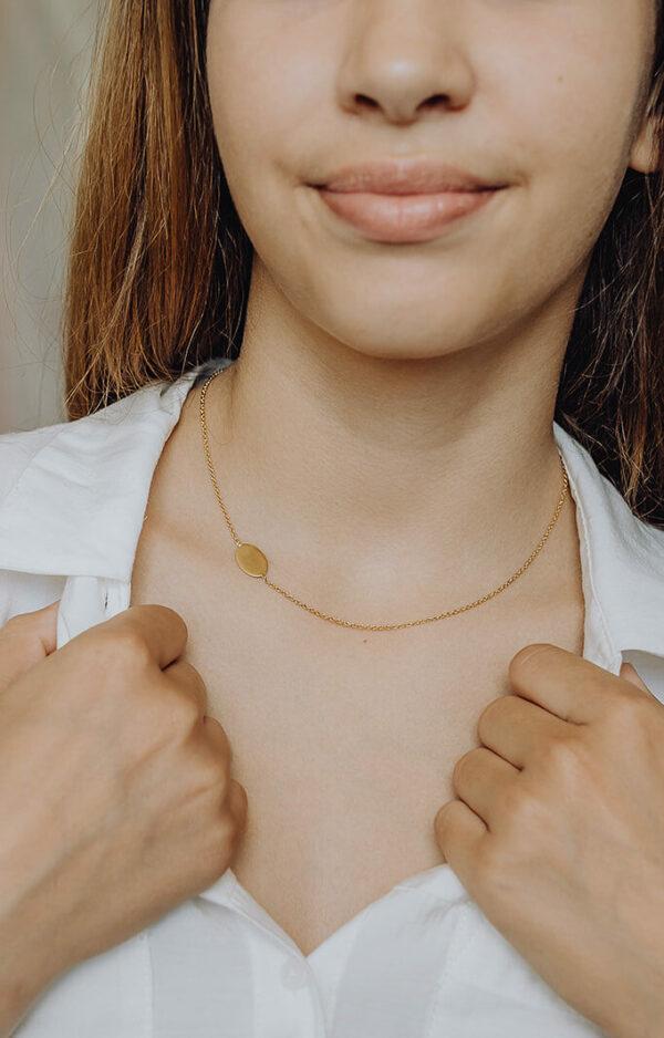 gftd Ketting met 1 bedel voor gravure (rond/ovaal)