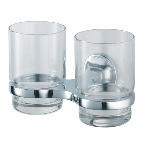 haceka Haceka Aspen dubbele bekerhouder glas chroom