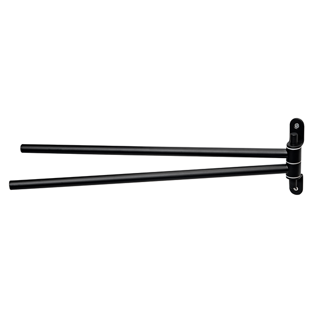 haceka Haceka Ixi dubbele handdoekhouder zwenkbaar mat zwart RVS 39cm