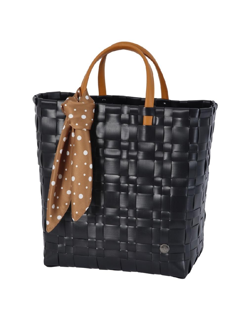 handed by Bliss - Shopper size S with PU handles inner pocket and scarf