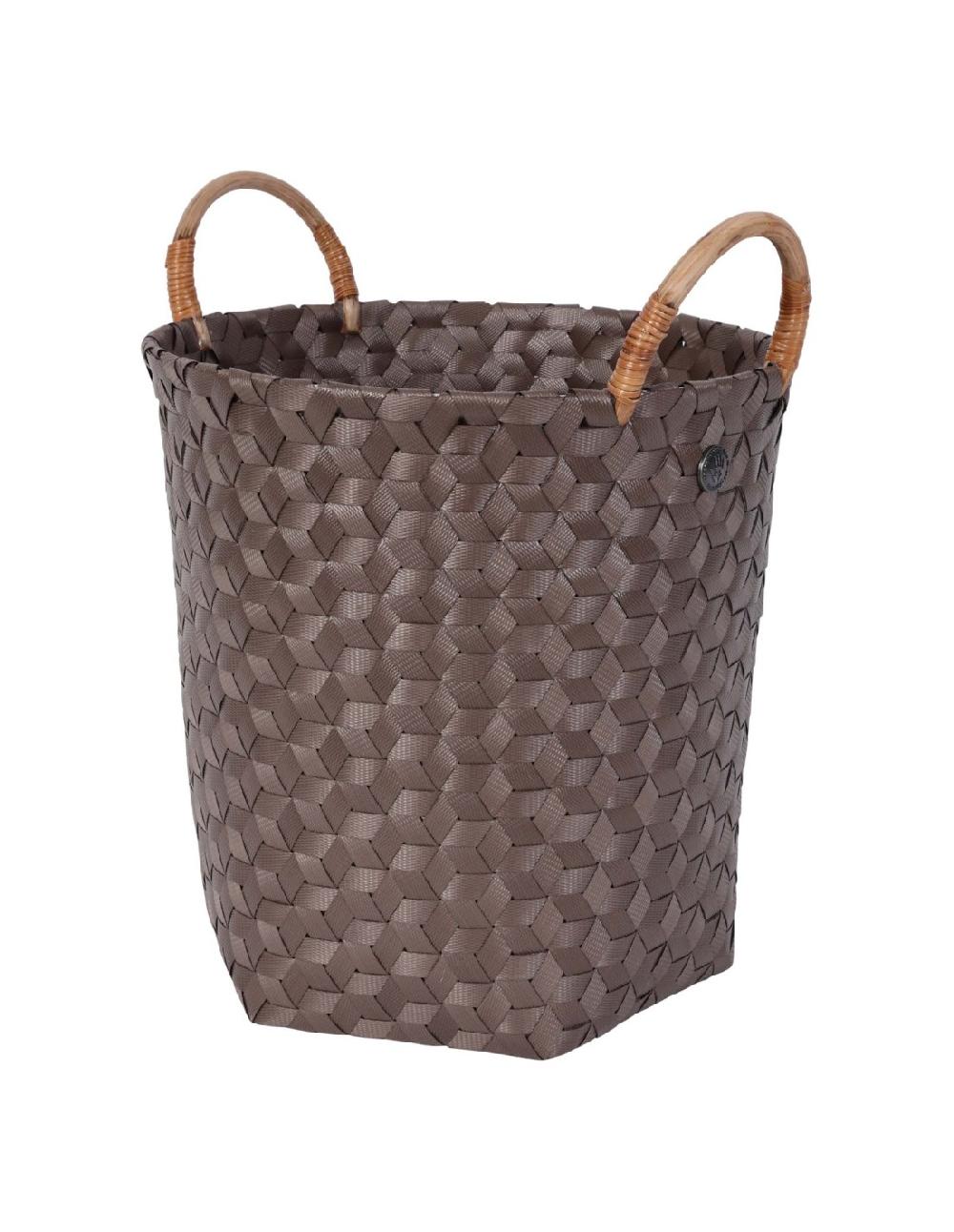 handed by Dimensional - Open round basket with rattan handles size M