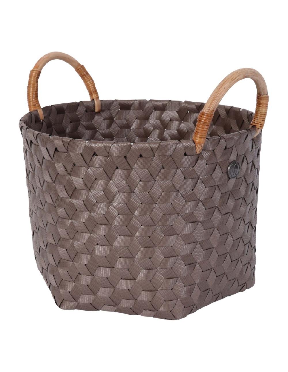 handed by Dimensional - Open round basket with rattan handles size S