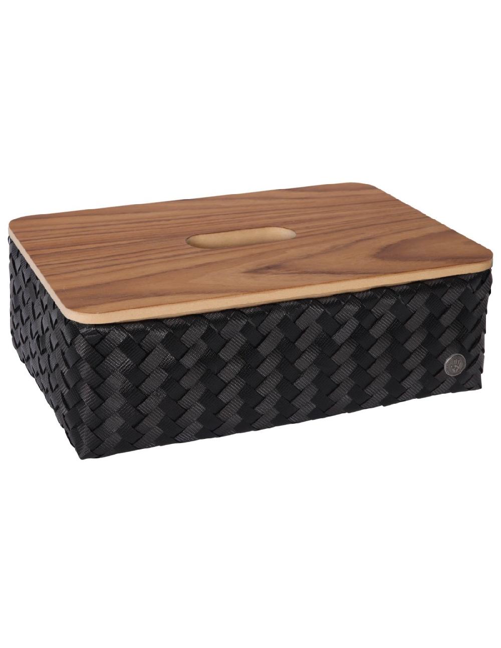 handed by Grand Ideal- Basket rectangular with wooden lid